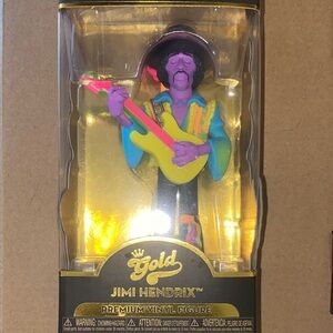 Funko Jimi Hendrix Vibrant Vinyl Figure 5.5 RARE! BLACK LIGHT ! GOLD FUNKO !